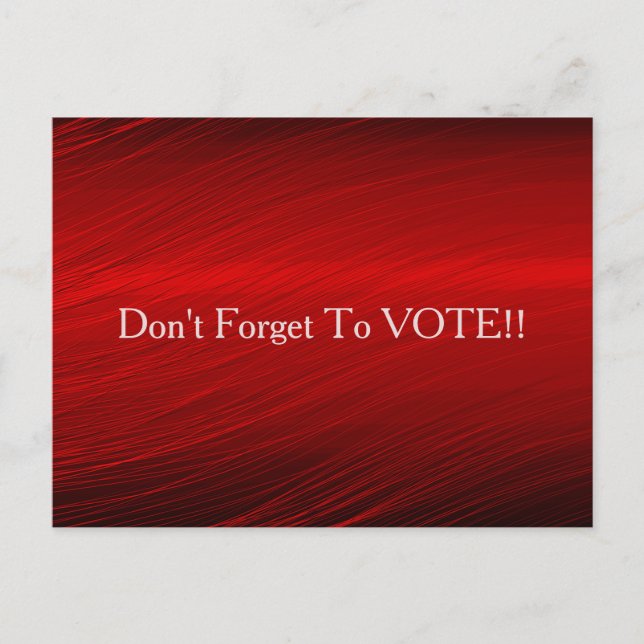 Postal Crimson Red Metallic Graphic Vote Reminder (Anverso)