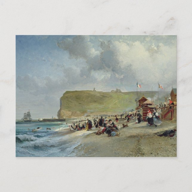 Postal Crinolines en la playa, Fecamp, 1871 (Anverso)