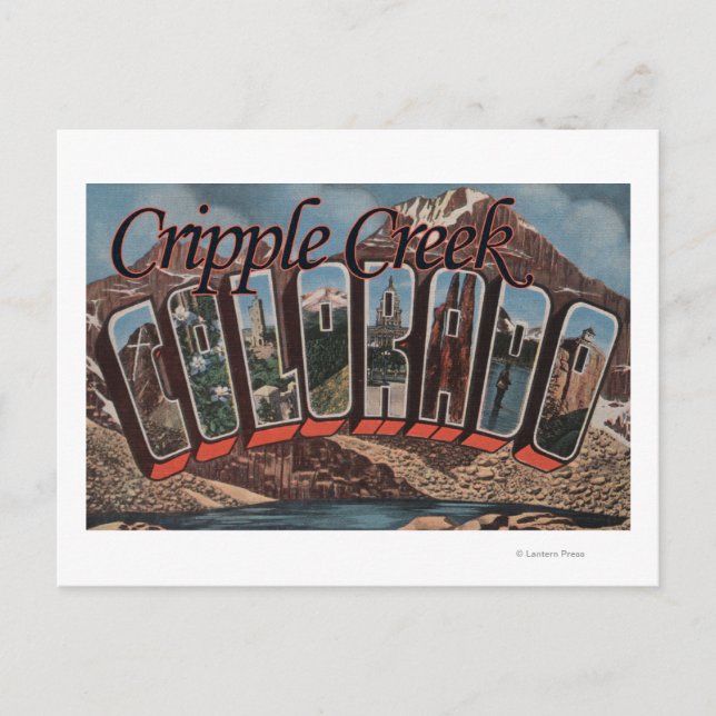 Postal Cripple Creek, Colorado - Escenas de letras grande (Anverso)