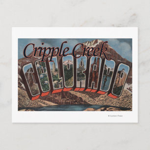 Postal Cripple Creek, Colorado - Escenas de letras grande