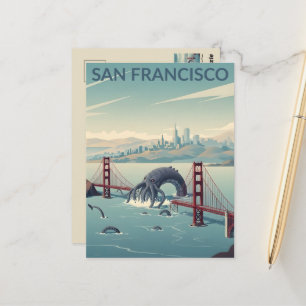 Postal Criptid de San Francisco al estilo WPA