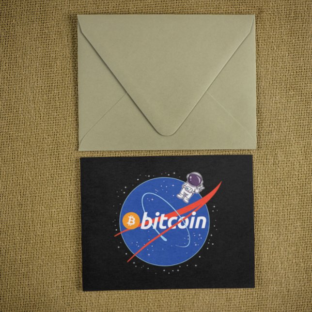 Postal Cripto espacial de moda de Bitcoin Astronauta (Trendy Bitcoin Astronaut Space Crypto Postcard)