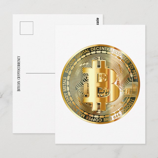 Postal criptodivisa de Bitcoin (Anverso / Reverso)