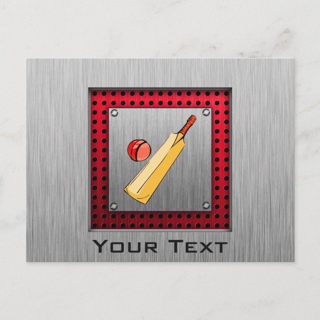 Postal Criquet con pinceladas metalizado (Anverso)