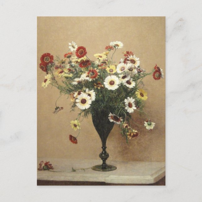 Postal Crisantemo de las flores de Henri Latour (Anverso)