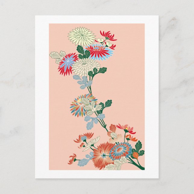 Postal Crisantemo japonés (Anverso)
