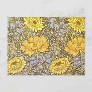 Postal crisantemo por William Morris
