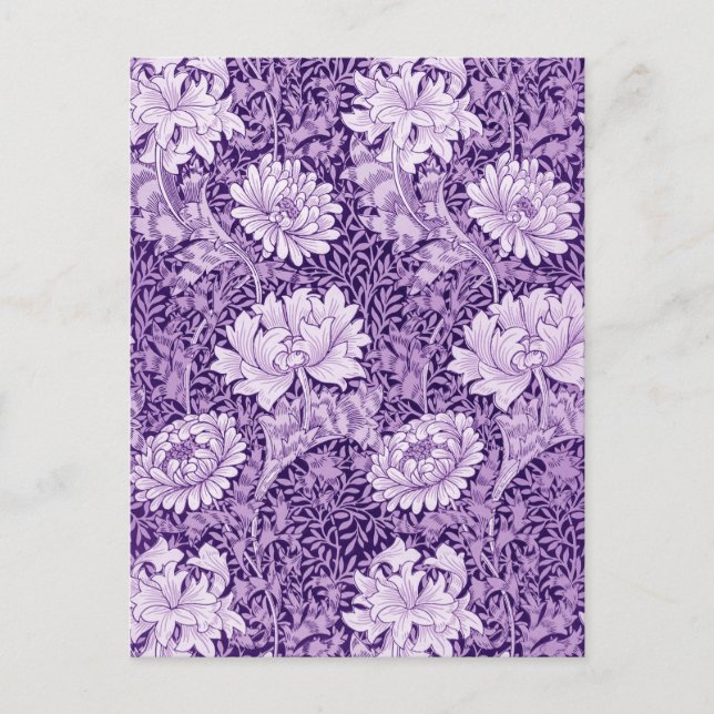 Postal Crisantemo Púrpura, William Morris (Anverso)
