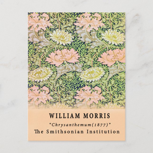 Postal Crisantemo Remasterizado Vintage de William Morris (Anverso)