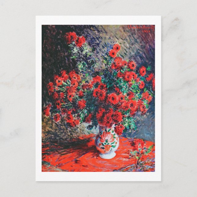 Postal Crisantemo Rojo, Monet (Anverso)
