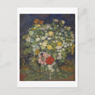 Postal Crisantemo y flores silvestres Bella Artes Van Gog