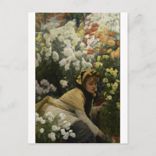 Postal crisantemos de James Tissot