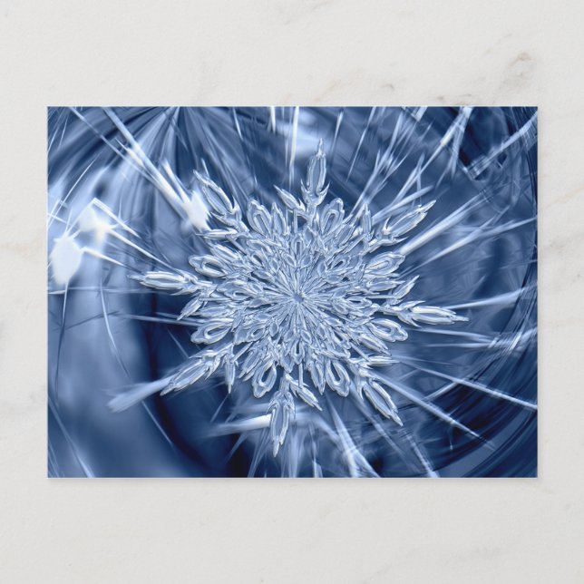 Postal Cristal de hielo de copo de nieve (Anverso)