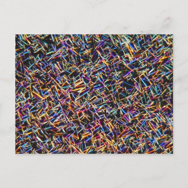 Postal Cristales de cafeína bajo microscopio (Anverso)