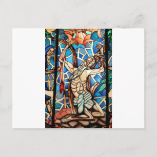 Postal Cristales de crucifixión de Jesucristo vidrieras