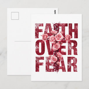 Postal Cristianismo de Fe sobre Miedo