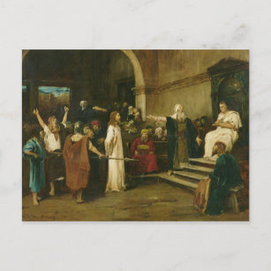 Postal Cristo antes del Pilato, 1880