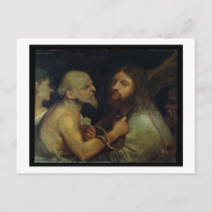 Postal Cristo cargando la cruz