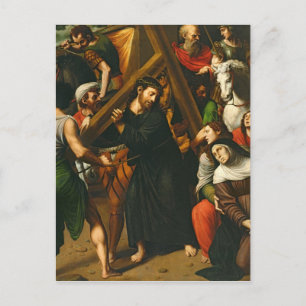 Postal Cristo cargando la cruz