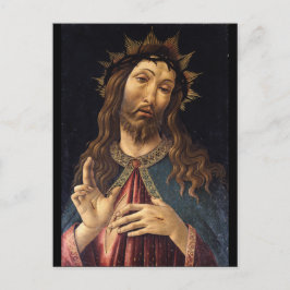Postal Cristo coronado con ánimos por Botticelli
