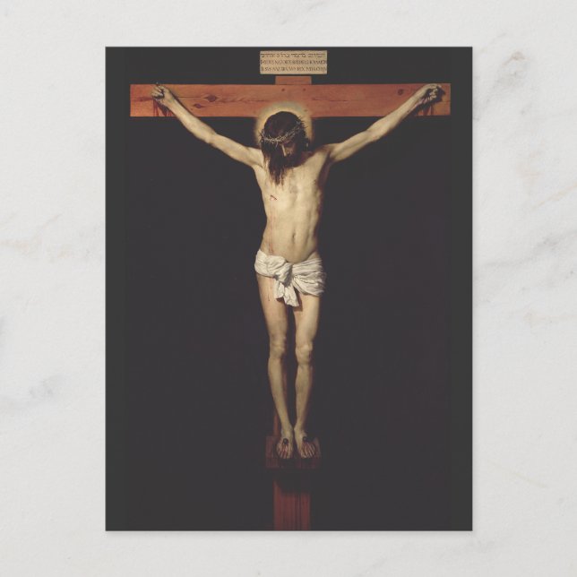Postal Cristo crucificado por Diego Velázquez (Anverso)
