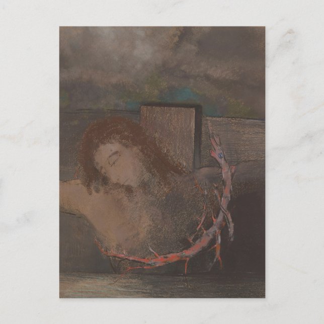 Postal Cristo Crucificado por Odilon Redon (Anverso)