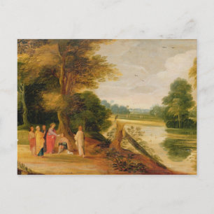 Postal Cristo curando al hombre ciego