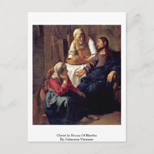 Postal Cristo En La Casa De Martha De Johannes Vermeer