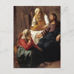 Postal Cristo en la Casa de Martha, María de Johannes Ver