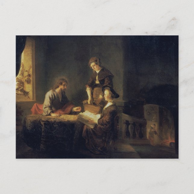 Postal Cristo en la Casa de Martha y María (Anverso)