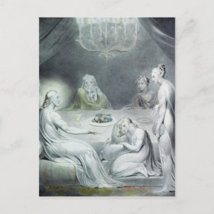 Postal Cristo en la Casa de Martha y María