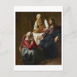 Postal Cristo en la Casa de Martha y María por Vermeer