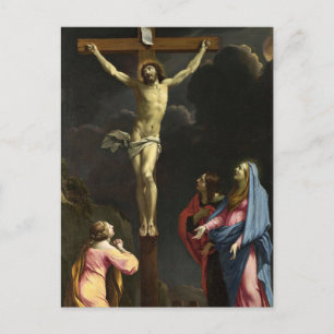 Postal Cristo en la Cruz por Eustache Le Suer