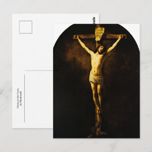 Postal Cristo en la Cruz por Rembrandt