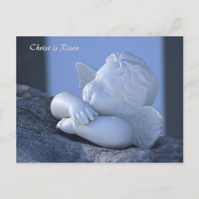 Postal Cristo es la estatua de ángel dulce de Risen (Pasc (Anverso)