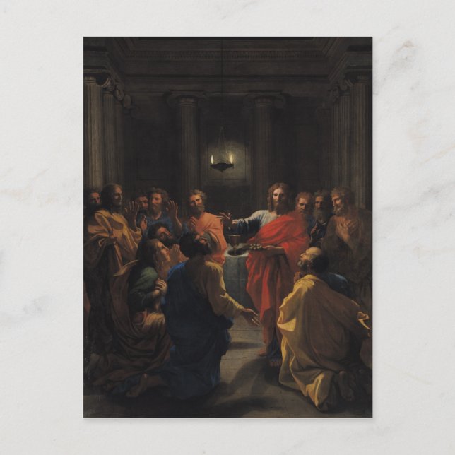 Postal Cristo instituyendo la eucaristía (Anverso)