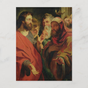 Postal Cristo instruyendo a Nicodemus