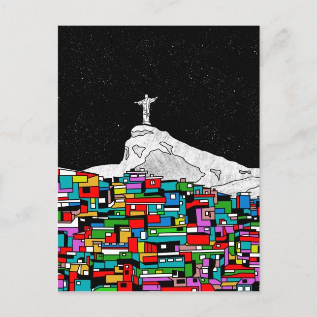 Postal Cristo, la Favela Redentora (Anverso)