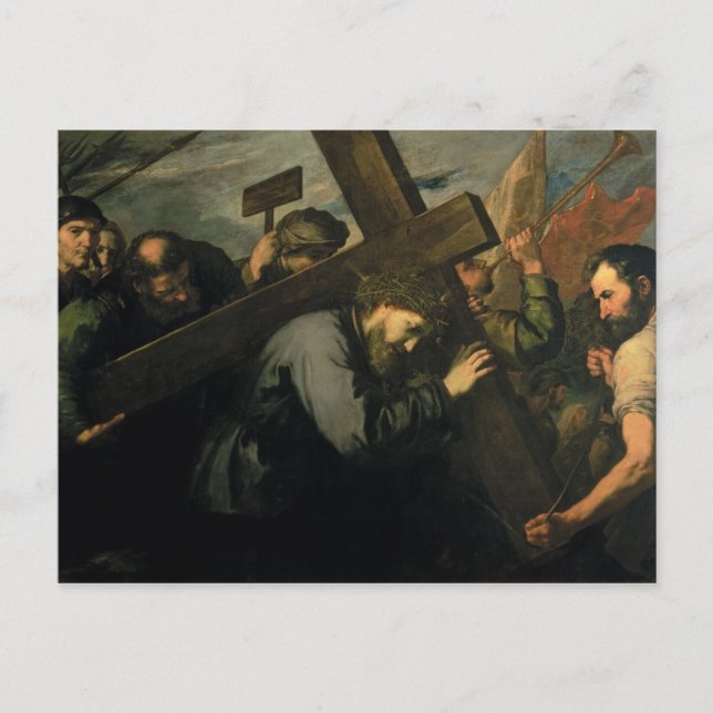 Postal Cristo llevando la cruz, 1635 (Anverso)