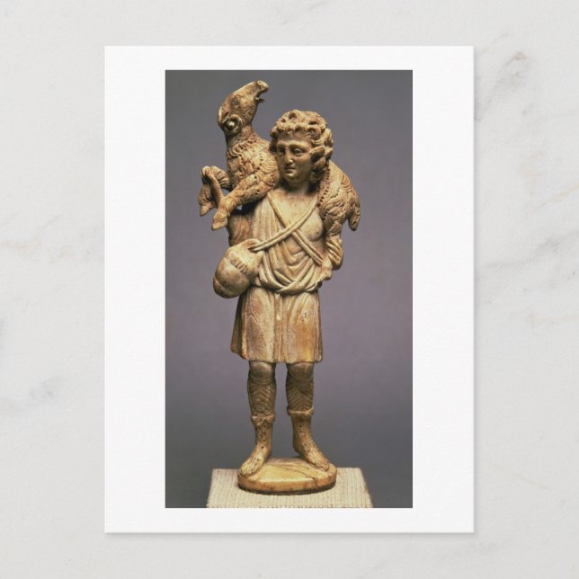 Postal Cristo Pastor (marfil) (Anverso)