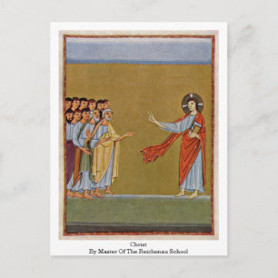 Postal Cristo Por Maestro De La Escuela Reichenau