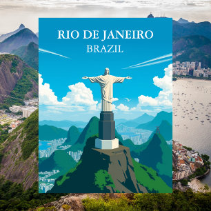 Postal Cristo Redentor, Brasil Río de Janeiro Vintage