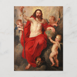 Postal Cristo triunfando sobre la muerte y el pecado de R