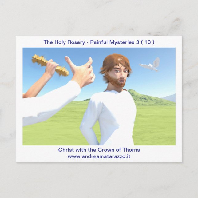 Postal Cristo y el coronamiento con los ánimos (Anverso)