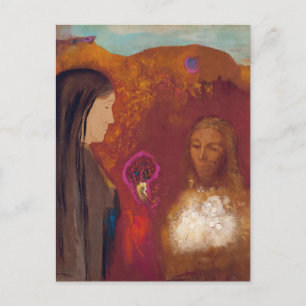 Postal Cristo y la mujer samaritana por Odilon Redon    
