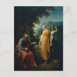 Postal Cristo y la mujer samaritana, William Hamilton