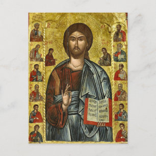 Postal Cristo y los doce apóstoles