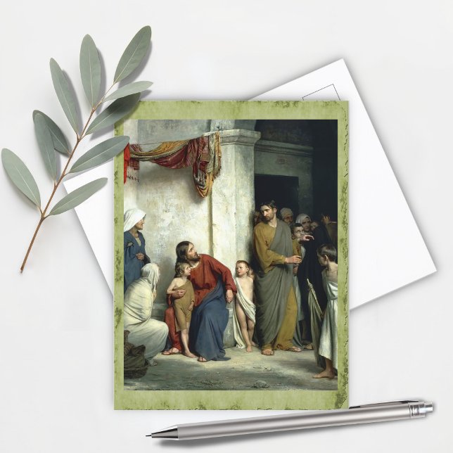 Postal Cristo y los niños por Carl Bloch (Subido por el creador)