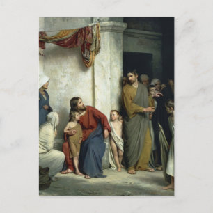 Postal Cristo y los niños por Carl Bloch