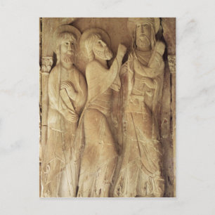 Postal Cristo y los peregrinos de los emaus